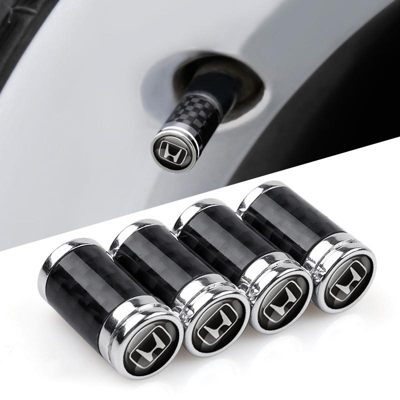 4pcs Car Wheel Tire Valve Cap Stem Cover Auto Accessories For Honda Accord Mugen CITY CR-V Fit Type R Insight Civic Jazz Odyssey