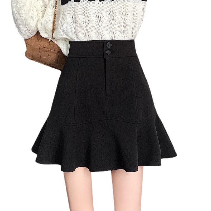 2025 New High-Waisted A-Line Fishtail Midi Skirt for Autumn and Winter