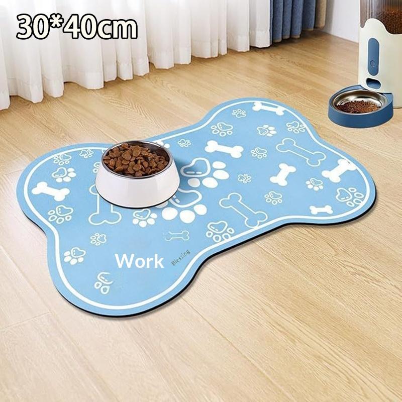 Diatomaceous Mud Absorbent Pet Placemat For Food And Water Bowl With Waterproof Quick-Dry Rubber Backing Non-Slip Home Pet Mat