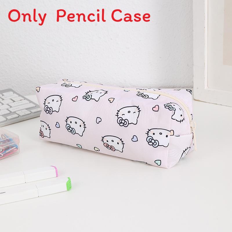 Cartoon Print Pencil Case With Large Capacity For Students And Makeup Storage