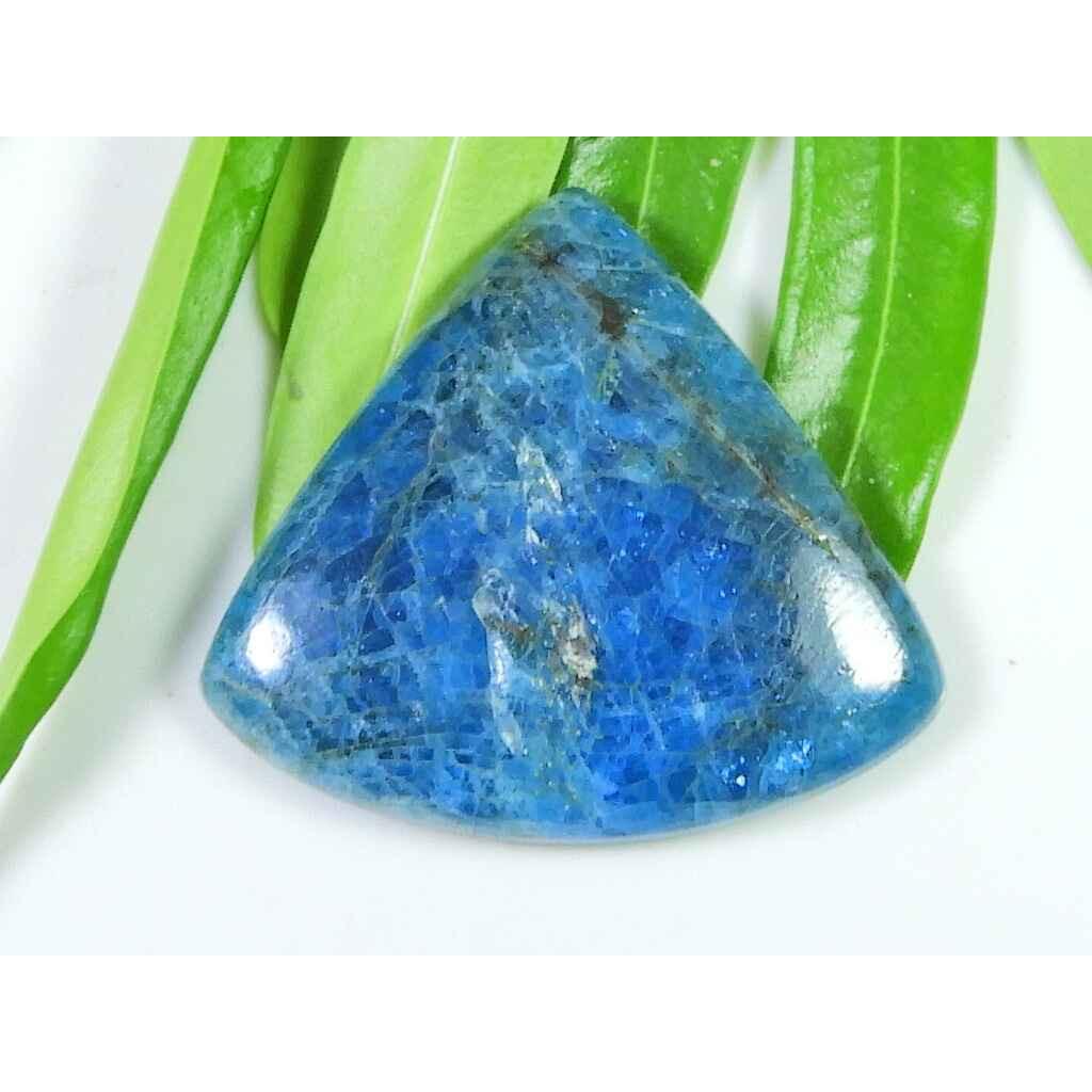 42Cts Genuine Neon Blue Apatite Pear Crystal Cabochon Loose Gemstone 30X33MM SK-2110