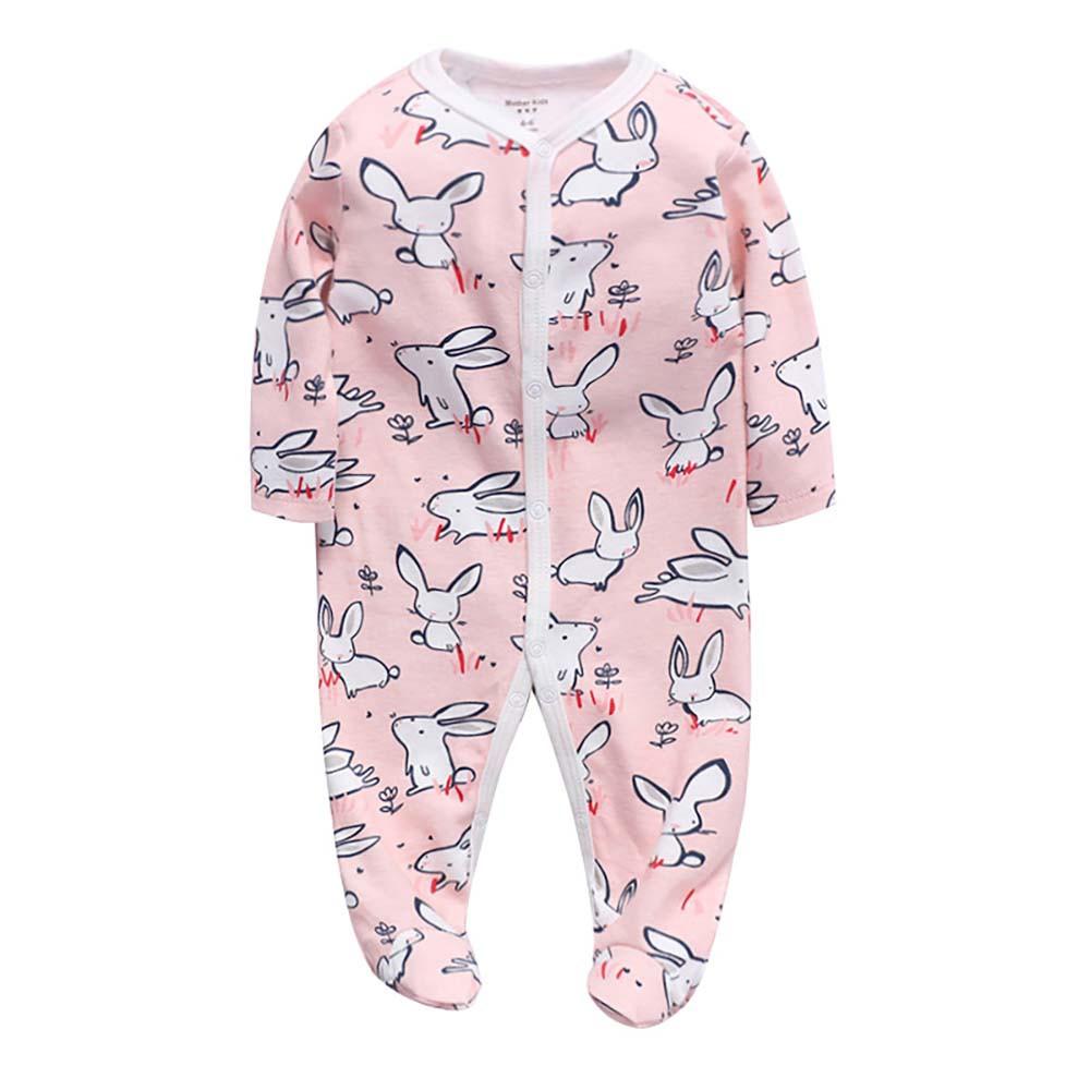 Jungen Mädchen Cartoon Gestreiften Druck Hause Strampler Pyjamas Neugeborenen Baby Kleidung