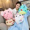 1pc 30cm Soft Animal 3 In 1 Pillow With Blanket Kawaii Plush Dinosaur Unicorn Elephant Cat Toy Stuffed Handwarmer For Children