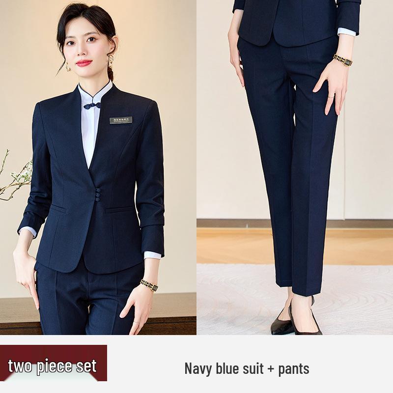 High-End Women's Workwear Set: Business Suit, Hotel Reception, Flight Attendant, Beauty Salon Uniform