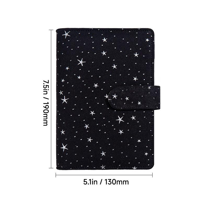 A5A6 Colorful Retro Glitter Star Moon DIY Binder Photocards Collect Book Diary Agenda Planner Cover Stationery