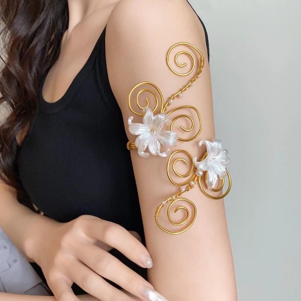 Hollow Out Iris Flower Bracelet Vintage Armband Vintage Open Arm Bangle Beach