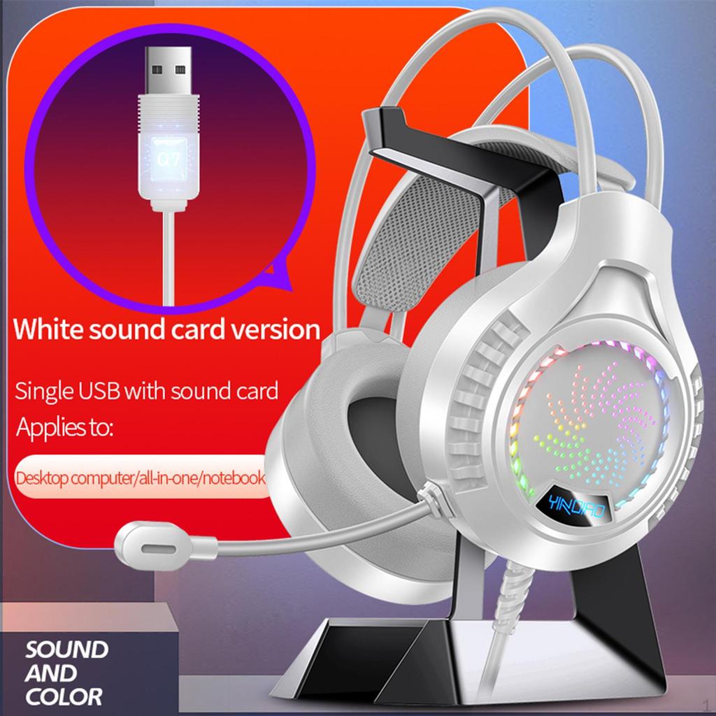 Gaming Headset Headphones Noise Canceling with Microphone Rotatable Mic for PC Laptop