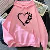 Love and Butterfly Pattern Hoodie Autumn Winter Women Casual Fashion Hip Hop Street Hoodies Simple Fleece O-Neck Sweatshirts