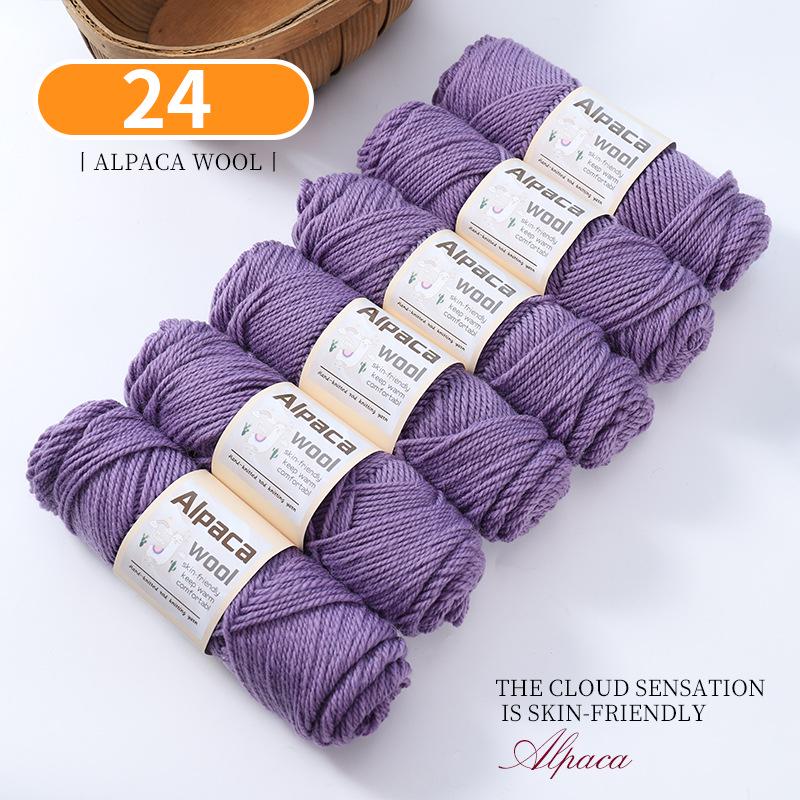 Alpaca Wool Medium Thick Yarn Ball for Hand-Knitted Cardigans, DIY Scarves, and Sweaters