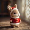 Christmas Felt Ornaments Handmade Wool Felt Rabbit Gingerbread Man Crafts for