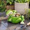 Frog Planter, Funny Lying Frog Flower Pot, Resin Animal Plant Container for Home Office Desk Garden Decor