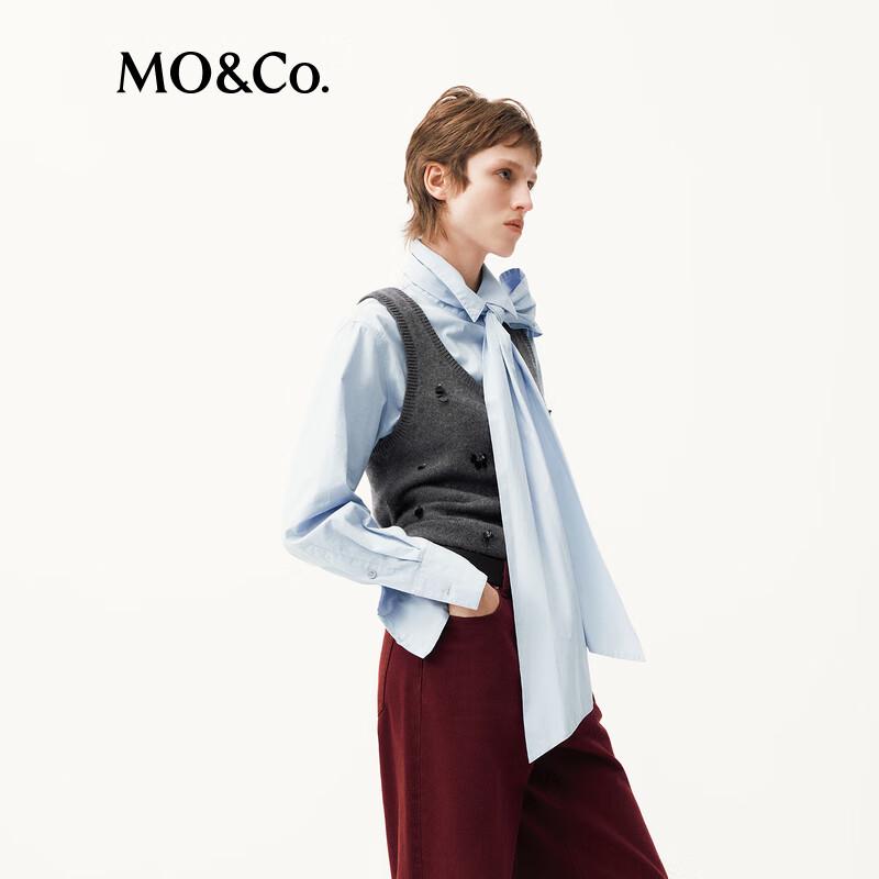 MO&Co. Wool Blend U-Neck Sleeveless Vest