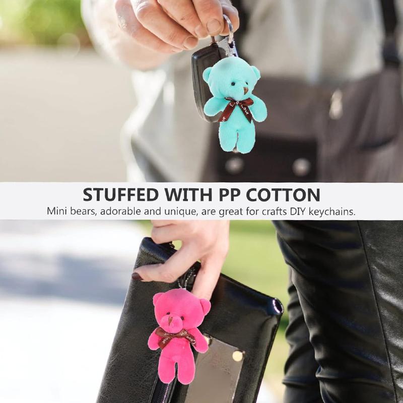 10/20pcs Mini Plush Bear Doll 12CM Stuffed Plush Toy Mini Bear Doll Toy for Girl Bag Pendant Keychain Children PartyGifts