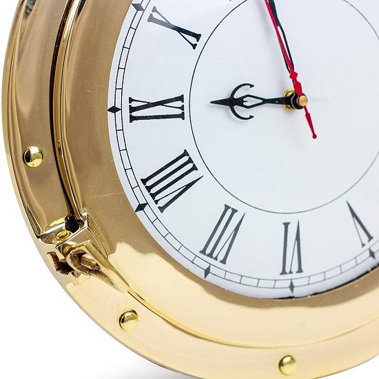 12" Brass Wall Clock Home Decorative Nautical Time's Clock Best Gift