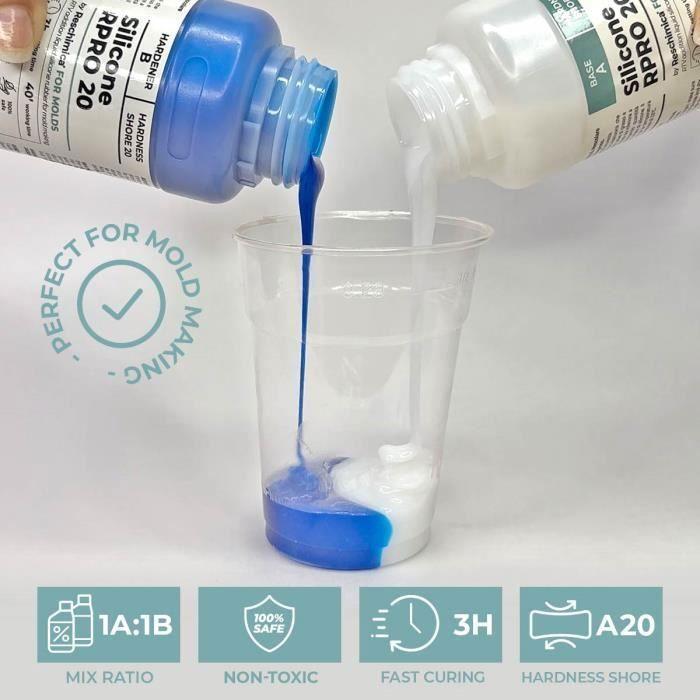 Caoutchouc De Silicone Liquide - R PRO - R PRO 20 - 1 Kg - Non Toxique - Haute Résistance À La Déchirure
