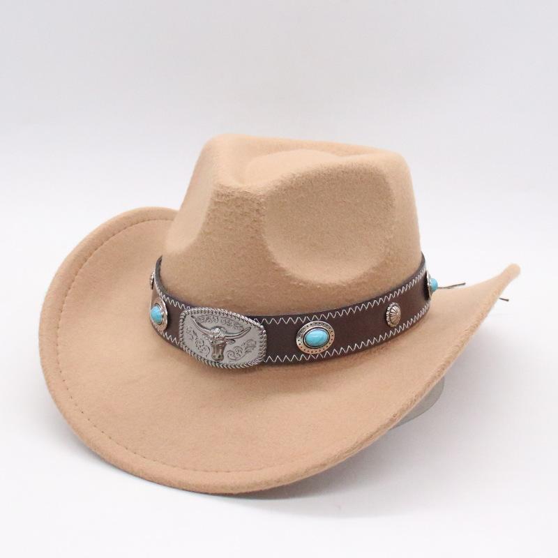 High-End Western Cowboy Hat Vacation Travel Ethnic Style Tibetan Woolen Jazz Top Hat