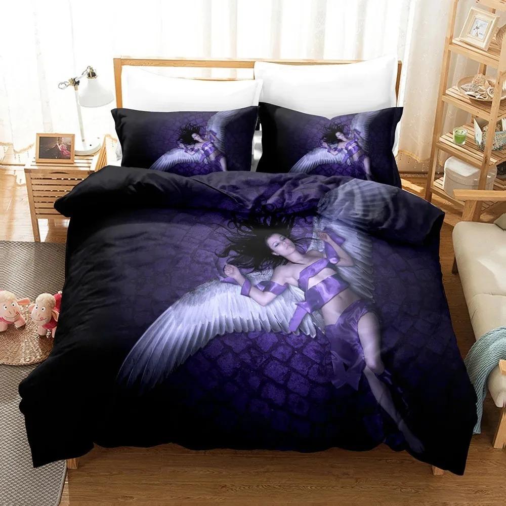 Angel Bedding Set Single Twin Full Queen King Size Fallen Angel Bed Set Aldult Boys Bedroom Duvetcover Sets 3D Print 005