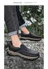 Men's Four Seasons Leather Slip-On Loafers: Thick Sole, Wear-Resistant, Casual Outdoor Shoes