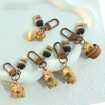 1pc Cartoon Cute Capybara Resin Keychain, Suitable for Women'S Key Ring, Bag, DIY Decorative Pendant