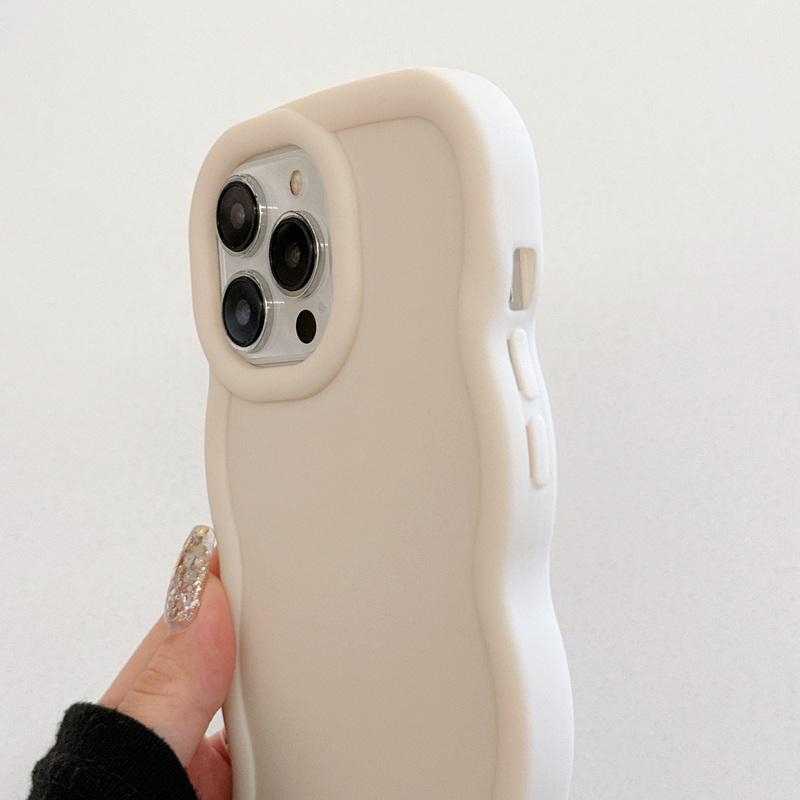 Welle Seite Flüssigkeit Silikon Telefon Fall Für Xiaomi Redmi Hinweis 8 9 10 11 12 13 Pro Plus 5G 4G 9S 10S 11S 12S Creme Soft Cover Fundas