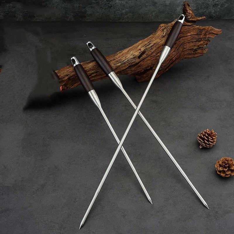 45 až 75 cm kulatá nerezová vrtací jehla dlouhá pec ostrá ryba rozbíjení ledu ohnivý hák tyč dřevo velká BBQ jehla pecní tyč