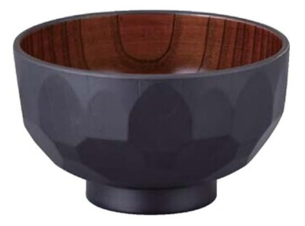 Fukui Craft 110mm tortoiseshell pattern soup 31091350 TA) diameter, wood-grain bowl, black/rubbed finish,
