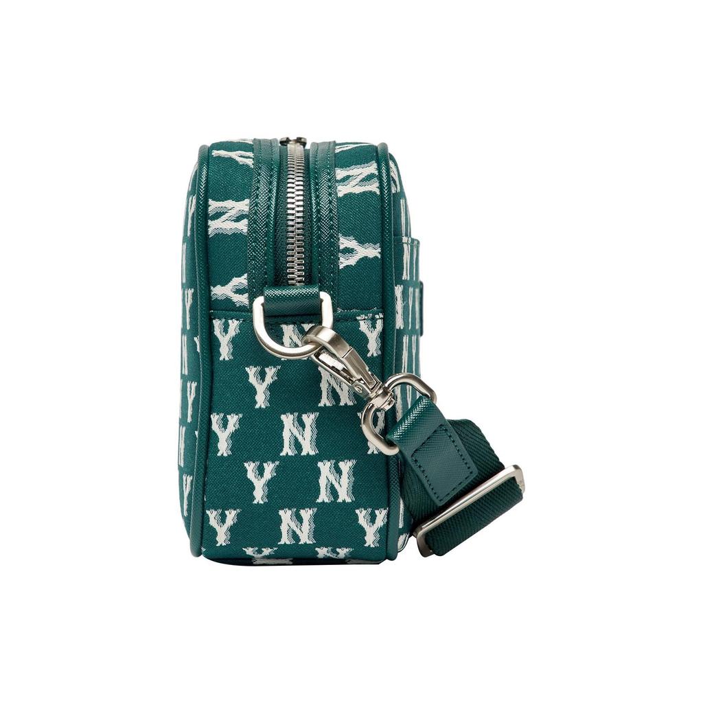 MLB Monogram Series Vintage Floral Print Letter Logo NY Yankees Polyester Tofu Bun Camera Bag Shoulder Crossbody Bag Unisex Bags 3ACRM012N-50GND