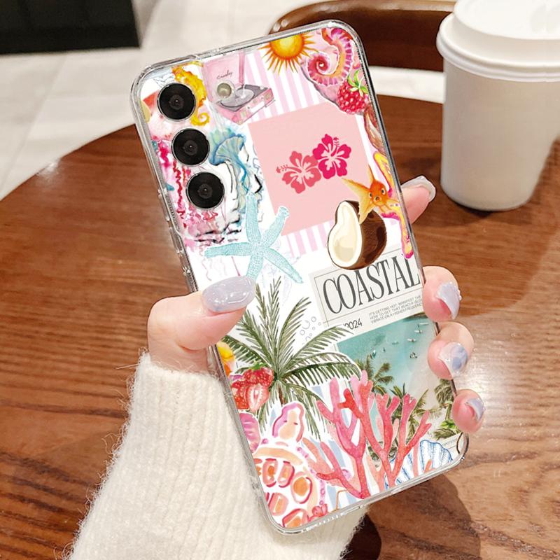 Starry Sea Dolphin Adventure Phone Case For Samsung S26 S25 Ultra S24 Plus S22 S23 S21 FE A54 A15 A35 A55 A16 A36 A56 A17 A37 A57 5G Clear Soft Cover