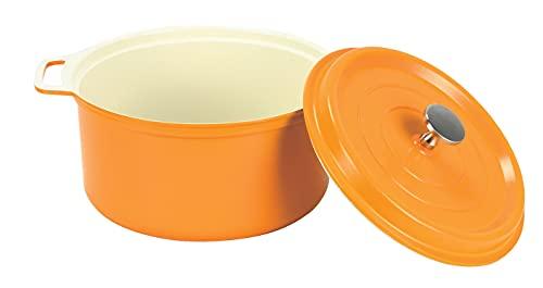 Pearl Metal HB-5725, 20cm Gelber Keramikbeschichteter Induktions-Kochtopf für wasserloses Kochen