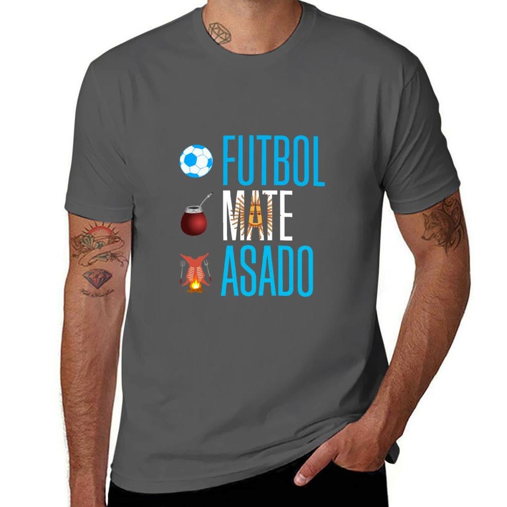 Soccer, Mate and Asado T-Shirt Summer Top Blouse Big and Tall T Shirts for Men