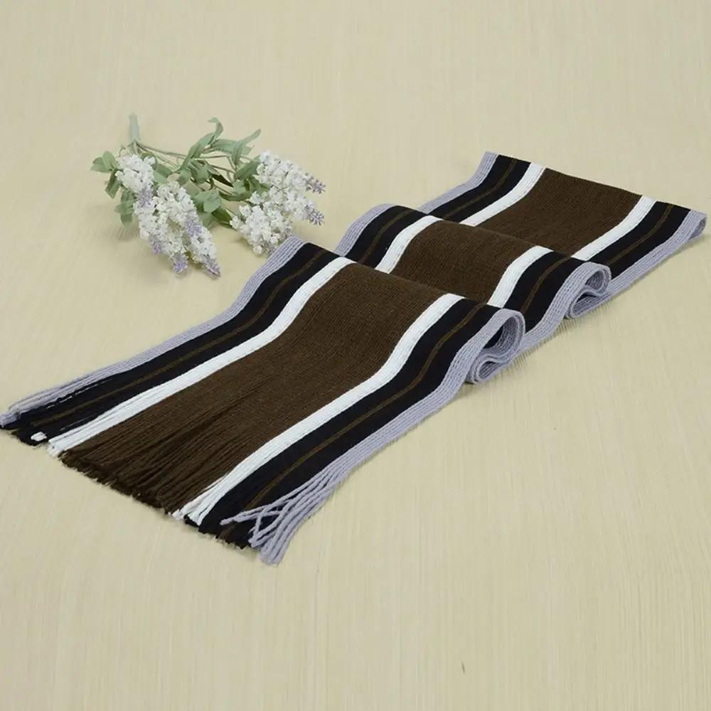 Cashmere Men Striped Scarf Fashion Thick Tassel Stole Neck Wrap Neck Warm Soft Winter Long Shawl