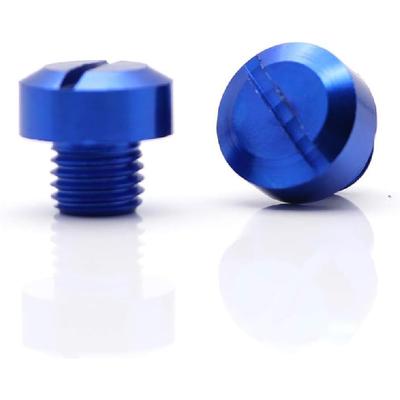 Universal Motorcycle M10x1.25 Mirror Hole Plugs Rearview Mirror Screws Anti-Rust for Most Motorcycle ATV Bike (Blue)