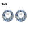 Xmas Tree Pendant Decor 2Pcs Pearl Diamond Christmas Ornament Set, 2D Acrylic Glitter Hanging Party Ornaments with Ribbon, Festive for Holiday