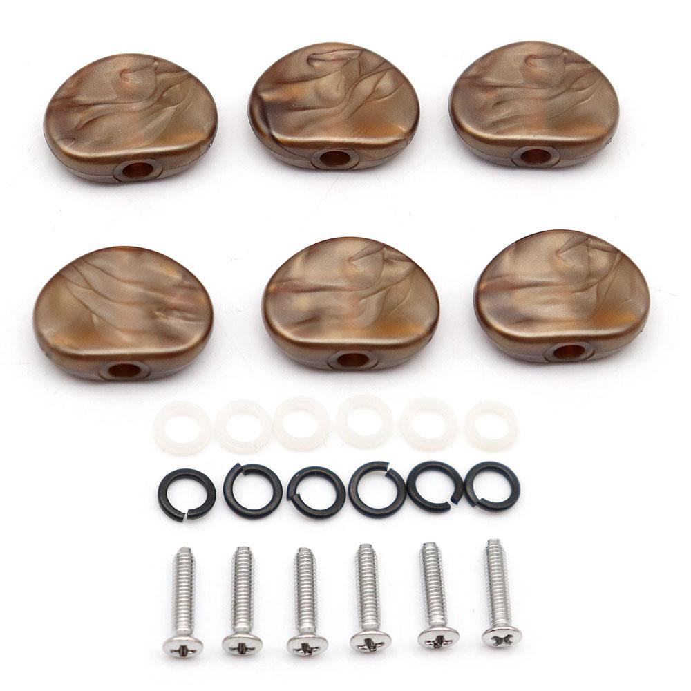 6Pcs Oval Shape Electric Guitar Tuning Pegs Cap Tuners Machine Head Replacement Buttons Knobs 5 Coloer