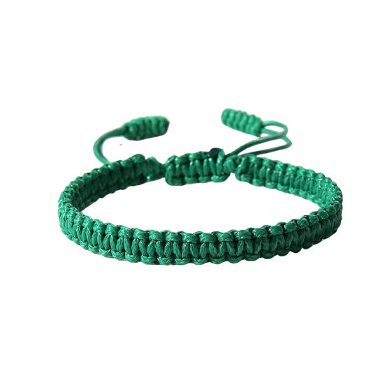 Unisex Hand Rope Adjustable Handmade Braided Solid Color Thick Anti-break Lightweight Stackable