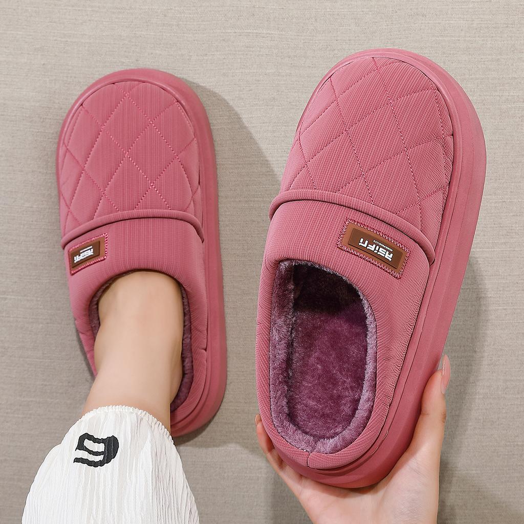 Thickened Cotton Slippers Autumn and Winter New Home Warm Fluff Non-slip Comfortable Cotton Shoes Outside