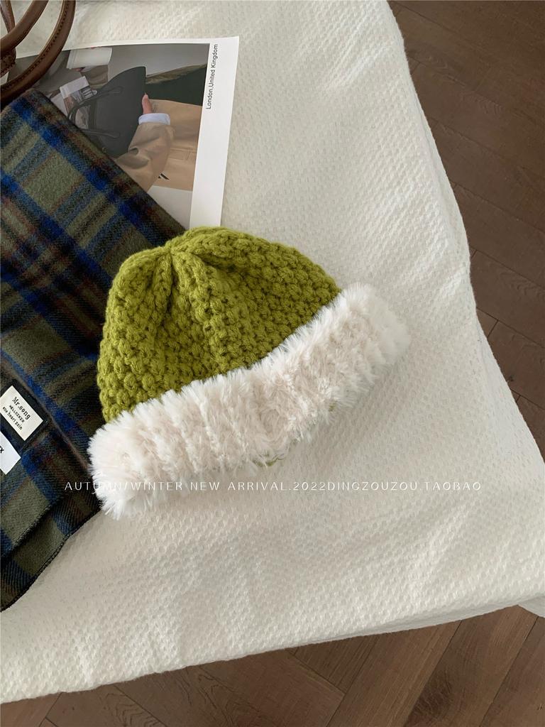 Knit Plush Warm Hat For Women Cozy Winter Beanie With Protection Ear