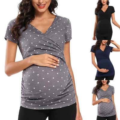 Women's Pregnant Maternity Fashion Short Sleeve Maternity Blouse Beautiful And Elegant T-Shirt