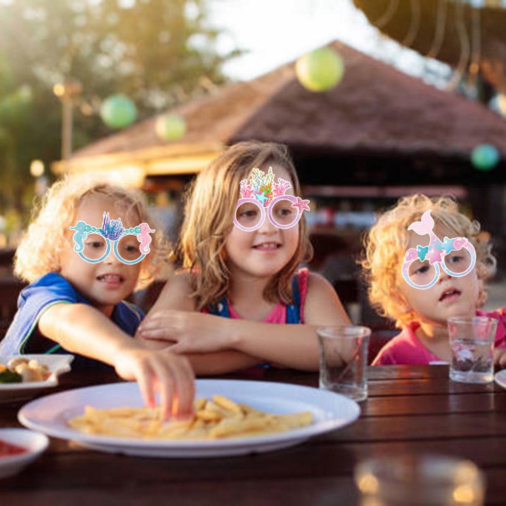 Mermaid Ocean Paper Glasses - Kids' Summer Party Photo Props & Decorative Masks