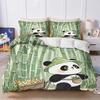 Panda Cute Printed Cartoon 3-Piece One Piece Bedding Set Comforte Luxus Exquisite Birthday Gift Polyester Home Decor Duvet Cover