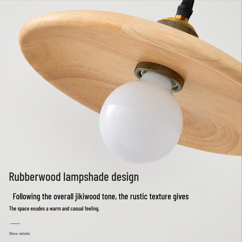 Nordic Retro Solid Wood Chandelier: Homestay, Bedroom, Bedside, Teahouse, Study, Bar Light