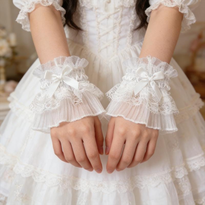 Elegant Lace Bowknot Arm Sleeves For Nails Photography Styling Fashionable Cuffs Sleeves Armwear Cosplay Accessories
