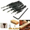 High-performance 5x Adjustable Woodworking Countersink Drill Bit Set For Multiple Screw Sizes