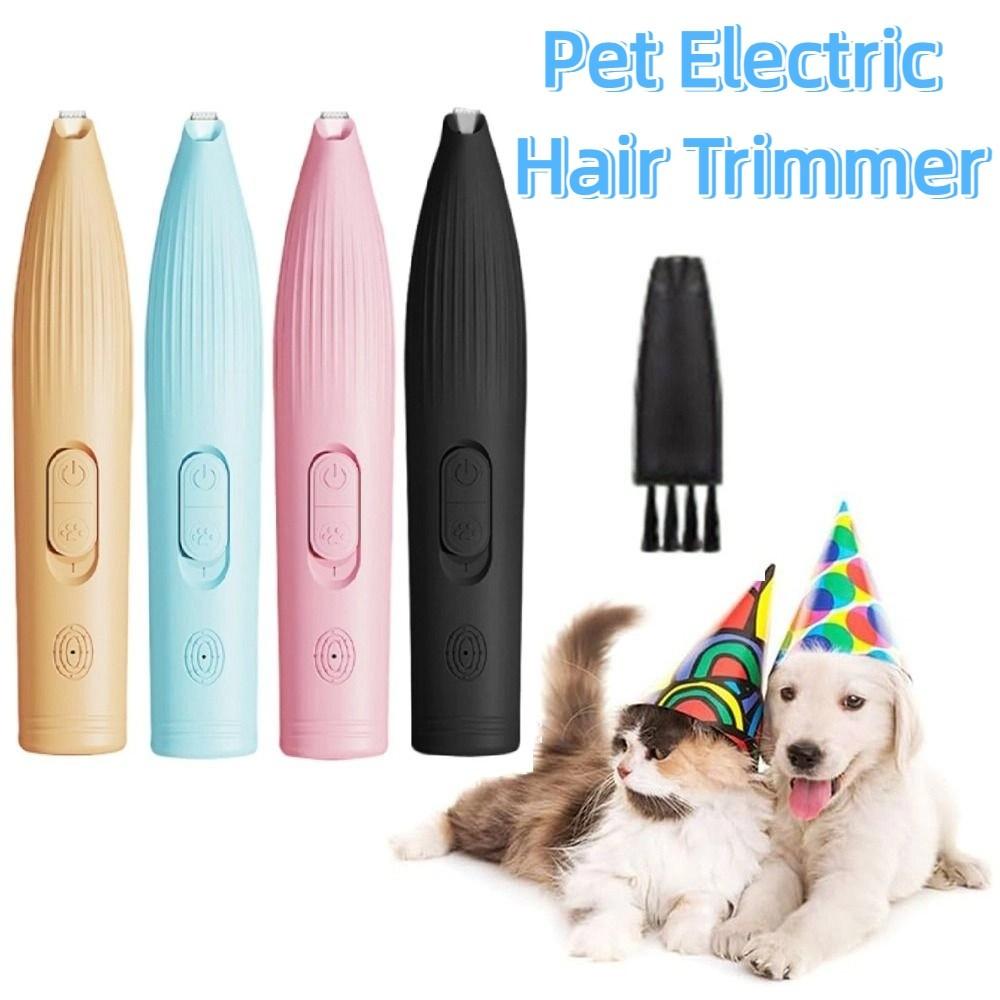 Portable Pet Electric Hair Trimmer USB Rechargeable Waterproof Pet Paw Hair Clipper with LED with Clean Brush Pet Foot Trimmer