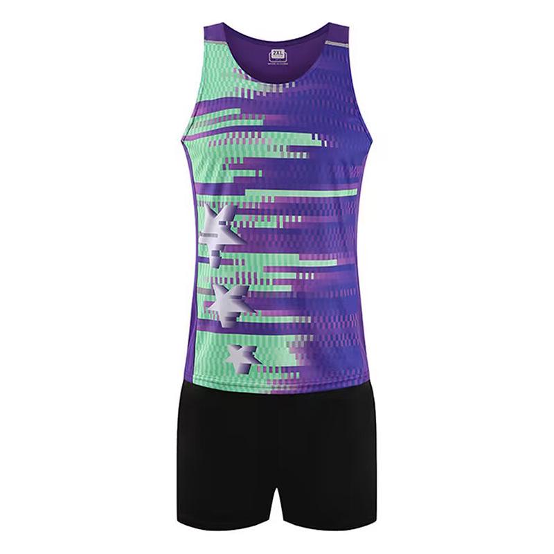 Custom Adult & Student Summer Track and Field Suit Women s 3XL фиолетовый