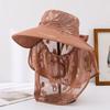Ice Silk Hat, Sun Protection and Sunshade Hat Summer Breathable Hat Large Brim UV Protection Outdoor Cycling Face Mask, Windproof