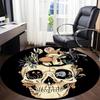 1pc Mushroom Skull Office Round Area Rug, Under Office Chairs Bedroom Living Room Home Decor, Room Deco