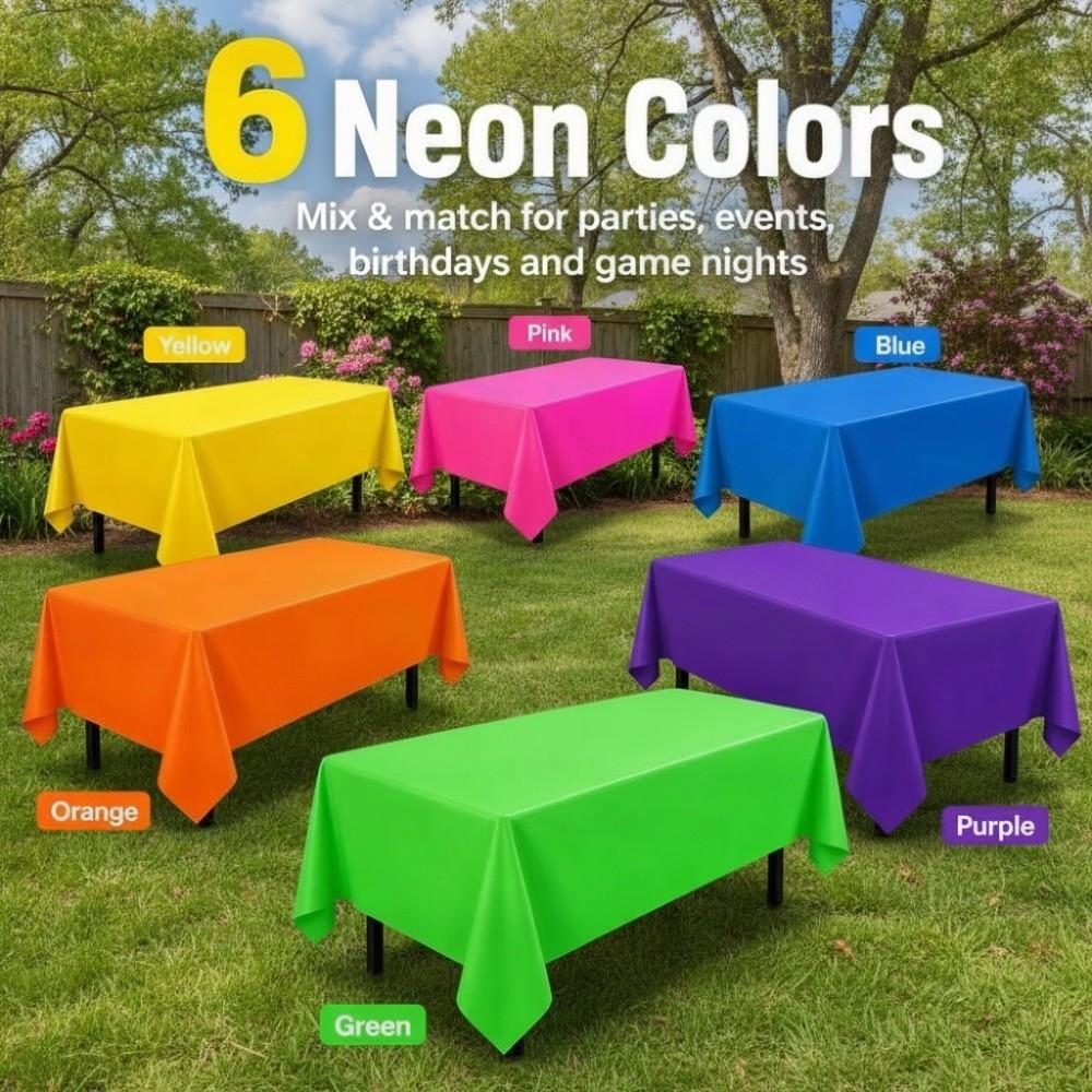 Thickened Fluorescent Tablecloth Solid Color Macaron Table Cover Disposable Tablecloth Bar Decor