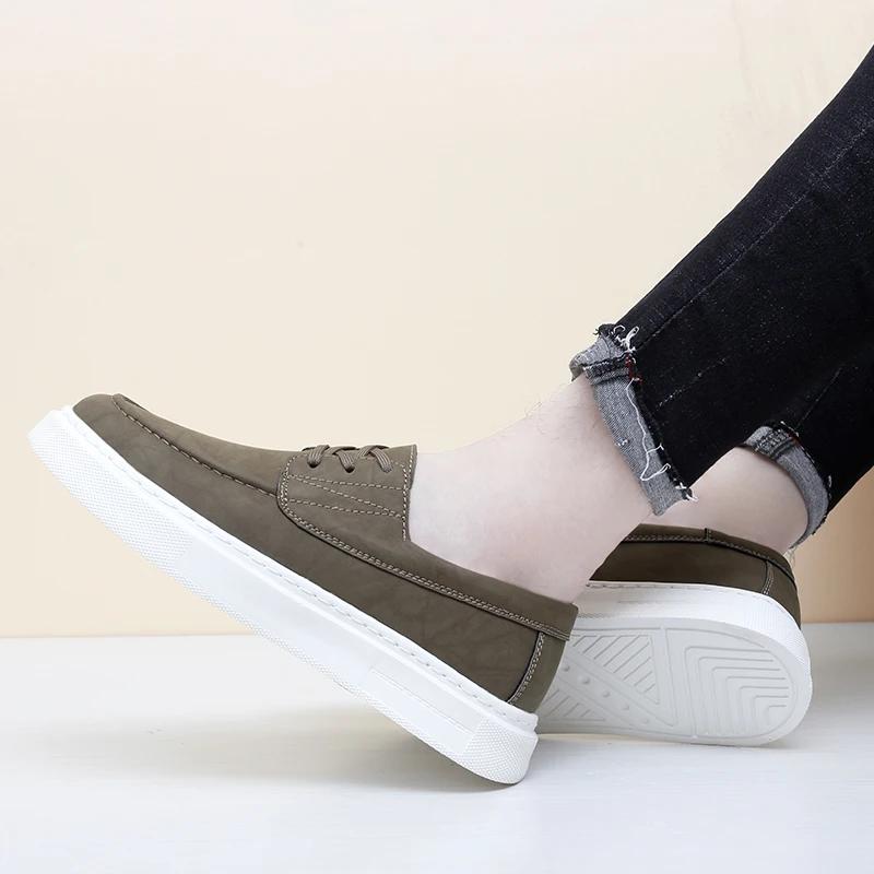 Fashion Outdoor Retro Leather Shoes Men spring autumn Business Work Dress Shoes British Style Thick-soled Men Anti-slip Oxhide Shoes man