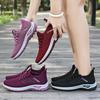 Shoes Female Couple Large Size Lace-up Sneakers Soft-soled Women's Shoes Fly-woven Breathable Casual Shoes Shallow Mouth Thick-soled Single Shoes